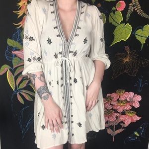 FREE PEOPLE RARE EMBROIDERED BOHO DRESS